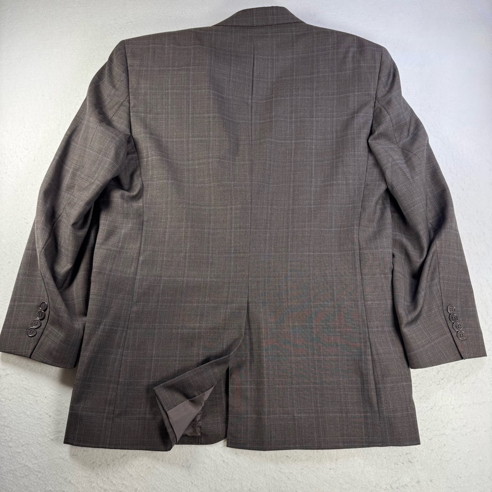 Jos A Bank Signature Gold Suit 41R Blazer 36W Pants Brown Windowpane - Picture 3 of 15